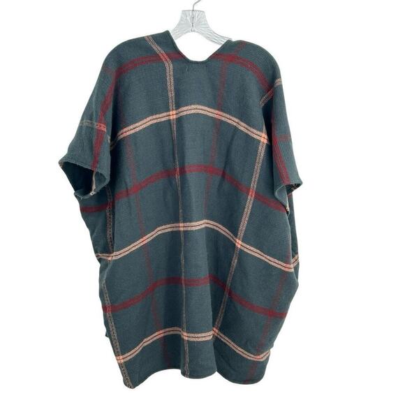 Ann Taylor LOFT Plaid Shawl Wrap Womens One Size P Open Sweater Green Plaid - Picture 7 of 8